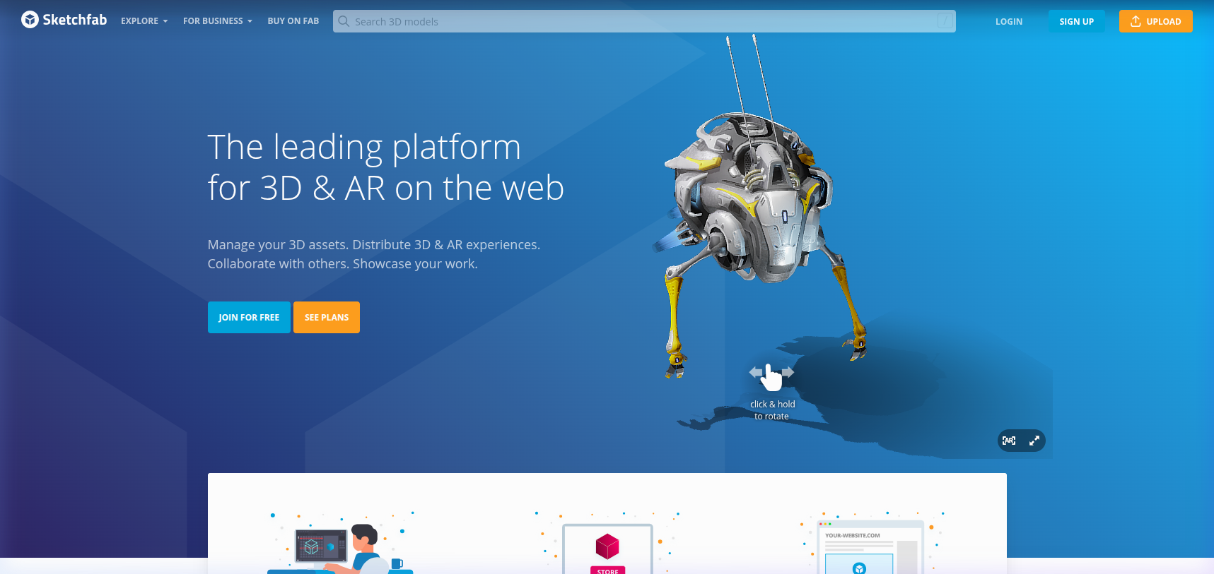 Sketchfab homepage